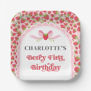 Berry First Birthday Strawberry 1st Birthday 7" Paper Plates