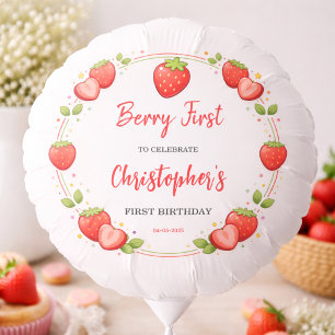 Berry First Birthday   Strawberry 1st Birthday  Balloon
