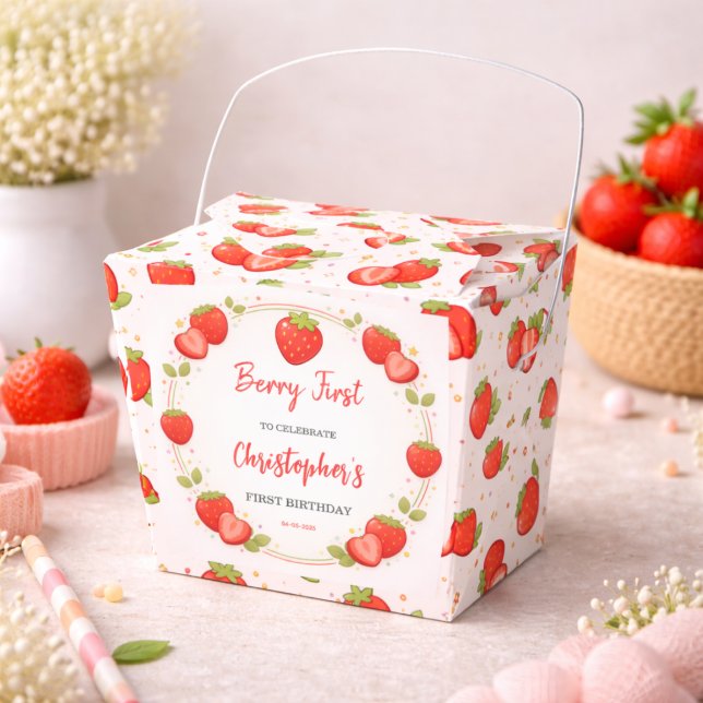 Berry First Birthday | Strawberry 1st Birthday  Favor Boxes (Berry First Birthday | Strawberry 1st Birthday Favor Boxes)