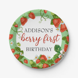 Berry First Birthday Strawberry 1st Birthday Paper Plates