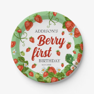 Berry First Birthday Strawberry 1st Birthday Paper Plates