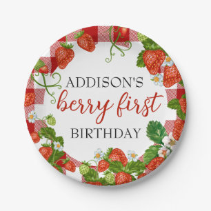 Berry First Birthday Strawberry 1st Birthday Paper Plates