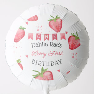 Berry First Birthday Strawberry Balloon
