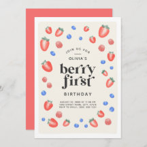Berry First Birthday Strawberry Birthday 