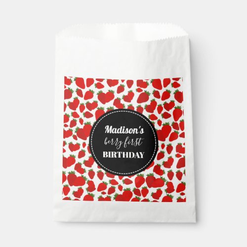 Berry First Birthday Strawberry Birthday Party Favor Bag