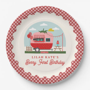 Berry First Birthday Strawberry Camper Paper Plates