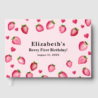 Berry First Birthday Strawberry Custom Photo