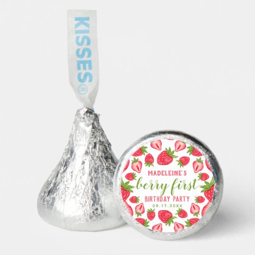 Berry First Birthday Strawberry Cute Personalized  Hersheys Kisses