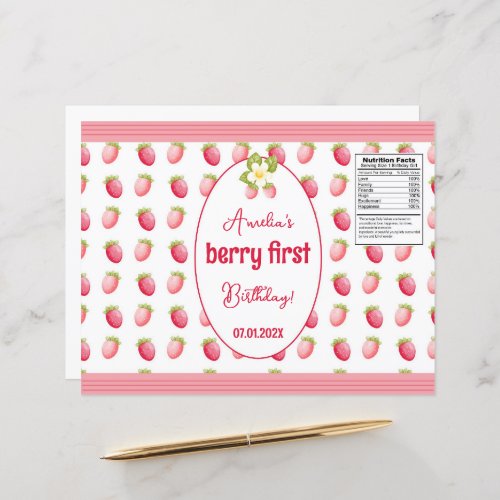 Berry First Birthday Strawberry Design