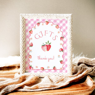 Berry First Birthday Strawberry Gifts Poster