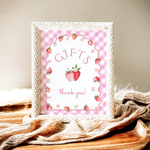 Berry First Birthday Strawberry Gifts Poster