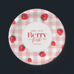 Berry First Birthday Strawberry Girl Paper Plates<br><div class="desc">Cute Berry Sweet Strawberry 1st Birthday Party Paper Plates is the perfect solution for celebrating your little one's special day.</div>