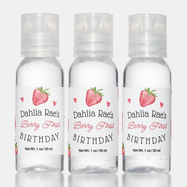 Berry First Birthday Strawberry Hand Sanitizer (Set)