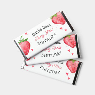 Berry First Birthday Strawberry Hershey Bar Favors