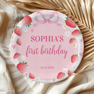 Berry First Birthday Strawberry Paper Plates