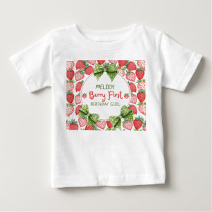 Berry First Birthday Strawberry Party Baby T-Shirt