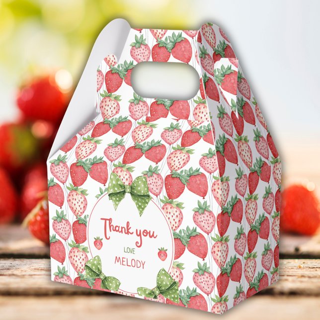 Berry First Birthday Strawberry Party  Favor Boxes (Creator Uploaded)