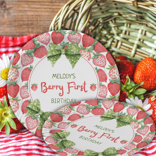 Berry First Birthday Strawberry Party  Paper Plates