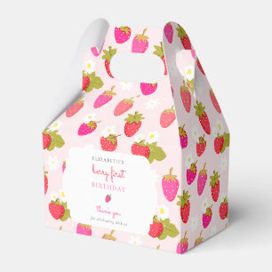 Berry First Birthday Sweet Strawberry Girl Cute Favor Boxes
