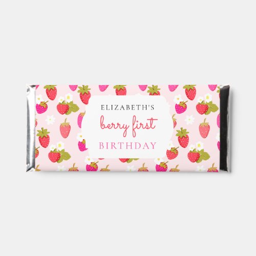 Berry First Birthday Sweet Strawberry Girl Cute Hershey Bar Favors