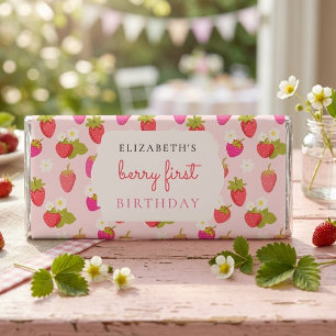 Berry First Birthday Sweet Strawberry Girl Cute Hershey Bar Favors