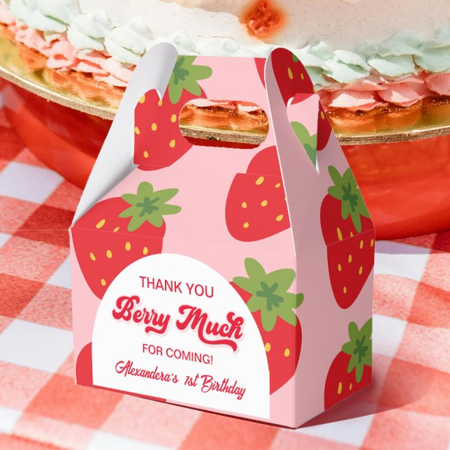 Berry First Birthday Thank You Favor Boxes (Creator Uploaded)