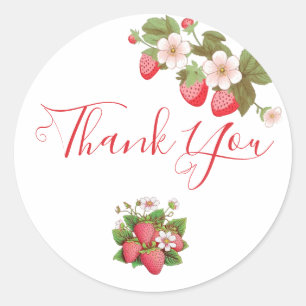 Berry First Birthday Theme Thank You Card Sticker