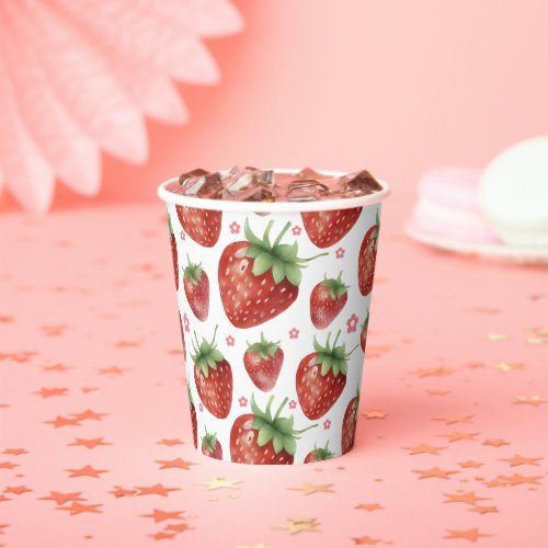 Berry First Birthday Watercolor  Paper Cups