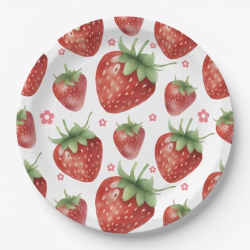 Berry First Birthday Watercolor  Paper Plates