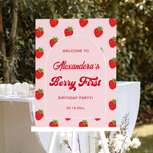 Berry First Birthday Welcome Foam Board (Creator Uploaded)
