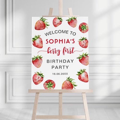 Berry First Birthday Welcome Foam Board