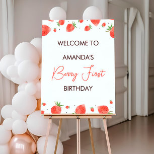 Berry First Birthday Welcome Sign