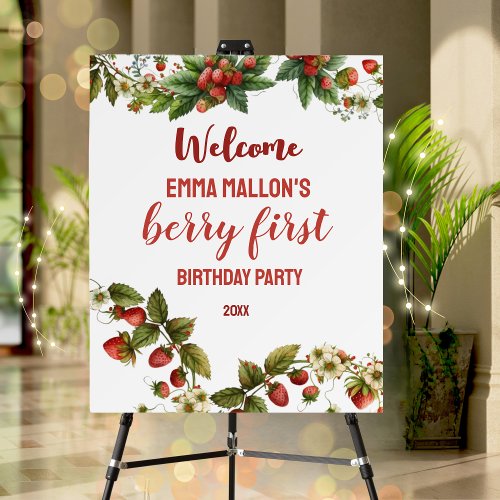 Berry First Birthday Welcome Sign