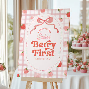 Berry First Birthday Welcome Sign