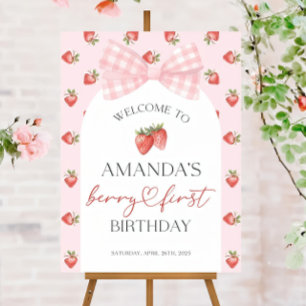 Berry First Birthday Welcome Sign Berry First BDAY