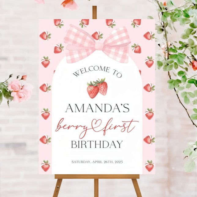 Berry First Birthday Welcome Sign Berry First BDAY (Creator Uploaded)