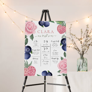 Berry First Blossom Border Frame Milestone Poster