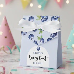 Berry first blueberries kids birthday favor boxes