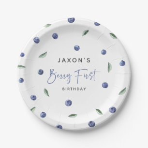 Berry First Blueberry 1st Birthday Paper Plates