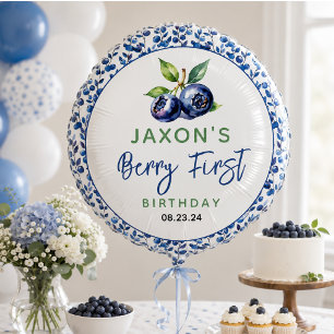 Berry First Blueberry 1st Birthday Party Balloon