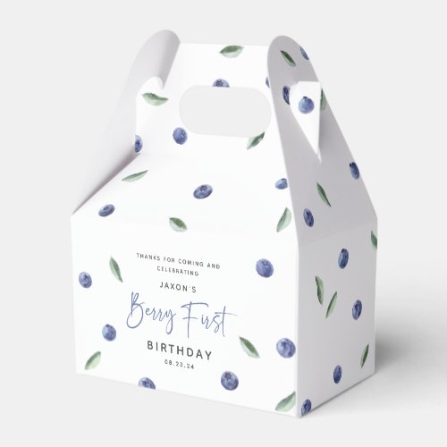 Berry First Blueberry 1st Birthday Party Favor Boxes