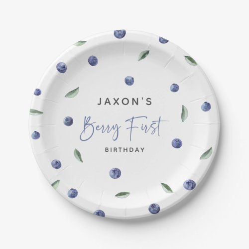 Berry First Blueberry 1st Birthday Party Paper Plates