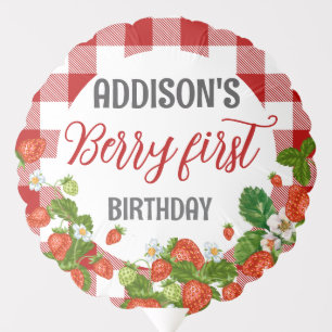Berry First Cute Kids 1st Birthday Balloon
