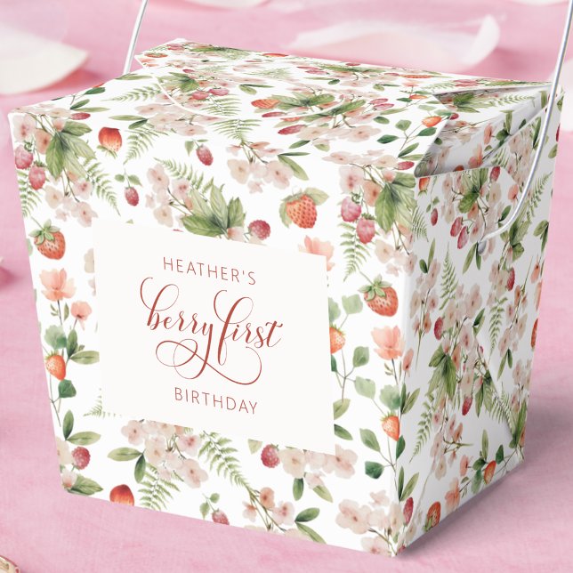 Berry First Favor Box (Berry First Birthday Floral Favor Box by Painted Paperie
)