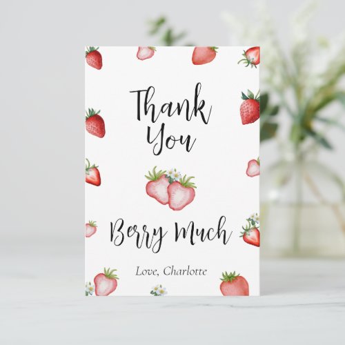 Berry First Flat Thank You Card