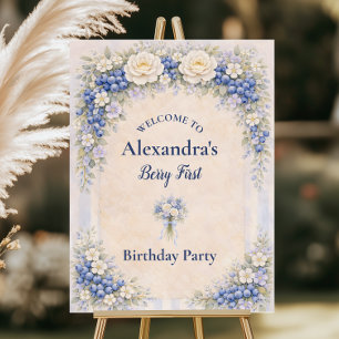Berry First Garden Floral 1st Birthday Foam Board
