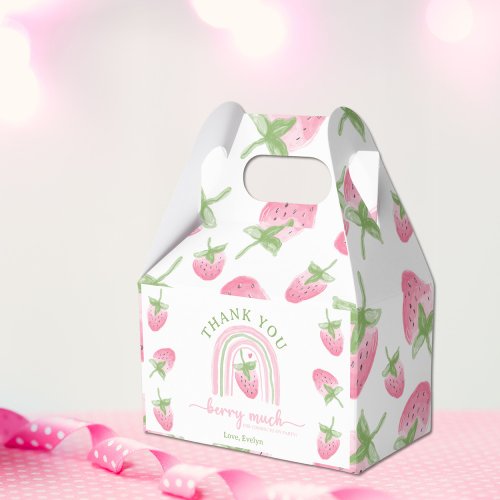 Berry First Girl 1st Birthday Favor Boxes