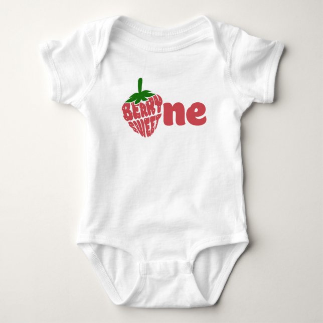 Berry First One Birthday Baby Bodysuit (Front)