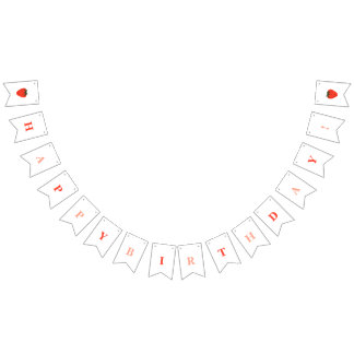 Berry First Strawberry Birthday Bunting Flags