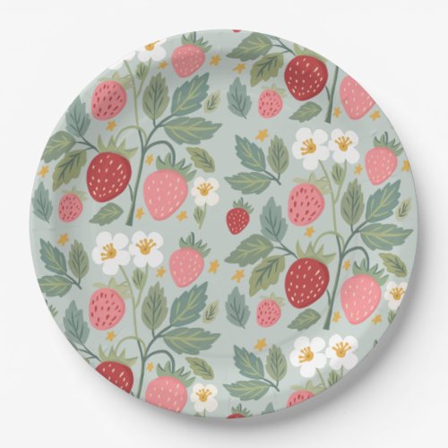 Berry First Strawberry Bouquet Birthday  Paper Plates